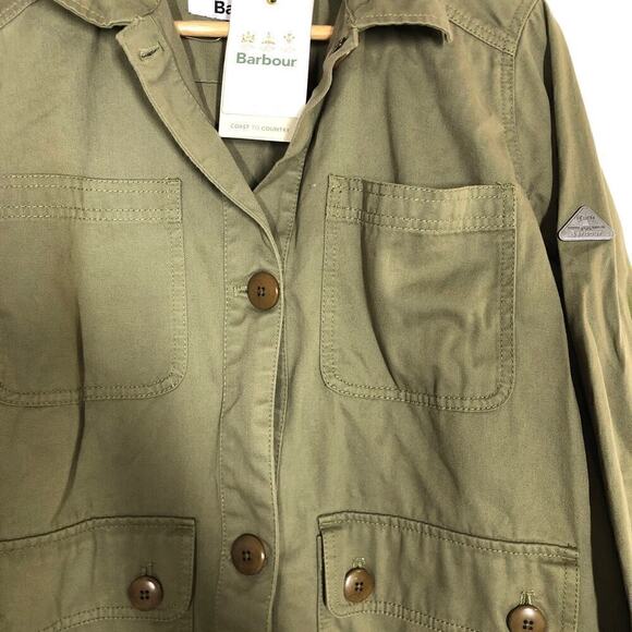 Barbour Coltsfoot Casual Jacket Cotton Twill Utility Dusky Khaki Green NWT 4 UK8 - Picture 4 of 6